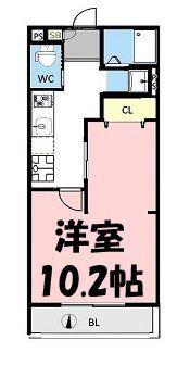 FLAT UM(1K/2階)の間取り写真