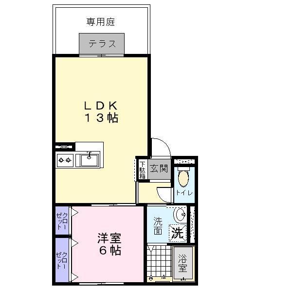 ハイム ガドーレ(1LDK/1階)の間取り写真