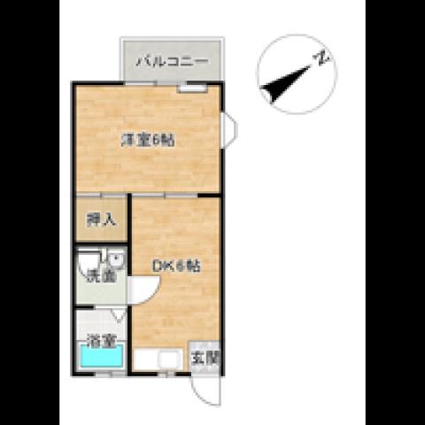 パークサイド名切(1DK/1階)の間取り写真