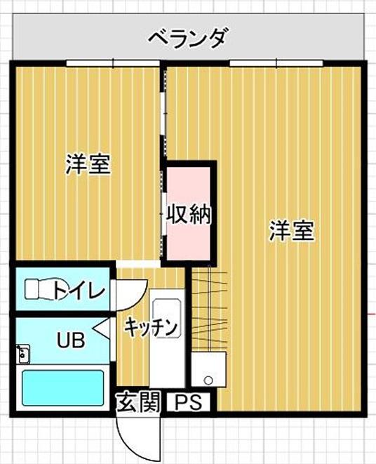 セントポーリア(2DK/1階)の間取り写真