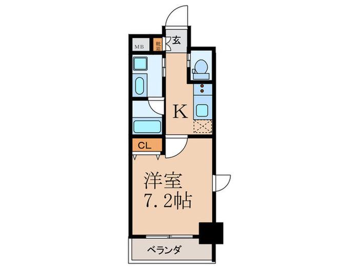 クローバー・レジデンス江坂(1K/5階)の間取り写真