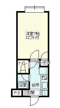 マウンテンセブン(1K/2階)の間取り写真