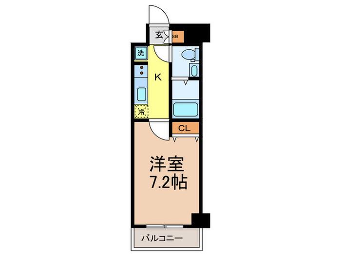 GENOVIA蒲田III SKYGARDEN(1K/2階)の間取り写真