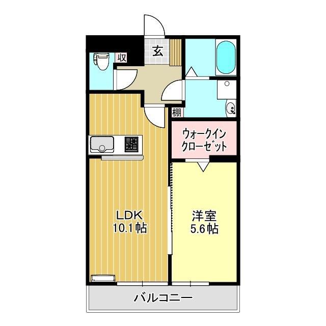サンフィールドイースト(1LDK/1階)の間取り写真