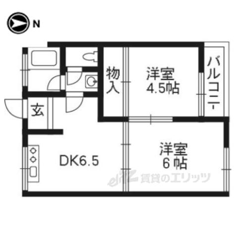MAYUMIハイツ2番館(2DK/1階)の間取り写真