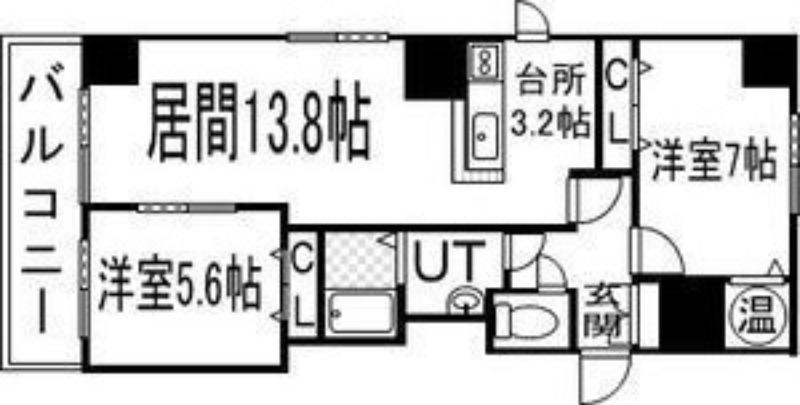 ブリーズN36(2LDK/6階)の間取り写真