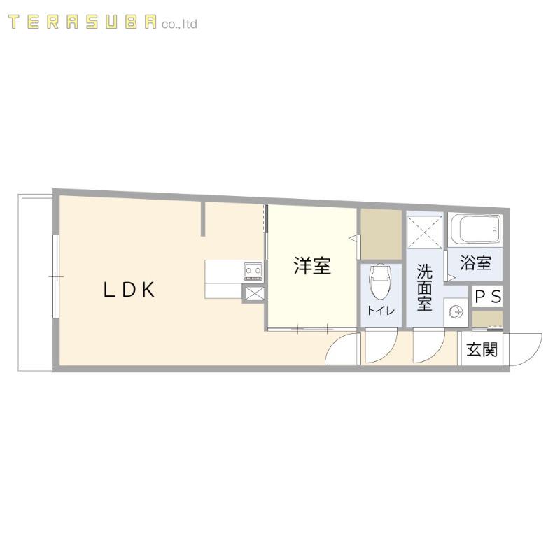 REGINA大分駅南(1LDK/1階)の間取り写真