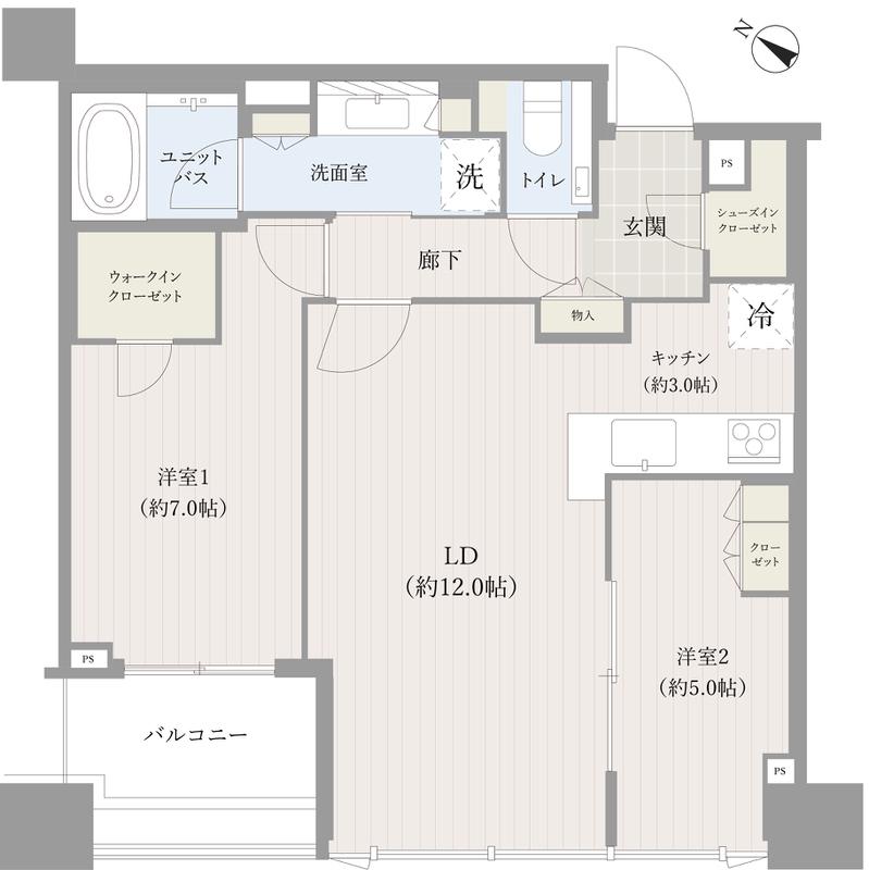 シティタワー有明(2LDK/32階)の間取り写真