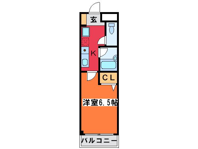 JKマンション(1K/4階)の間取り写真