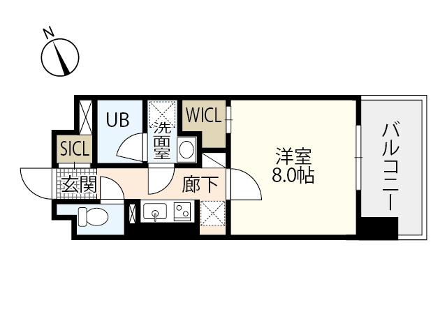  BANKARA PLACE(1K/8階)の間取り写真