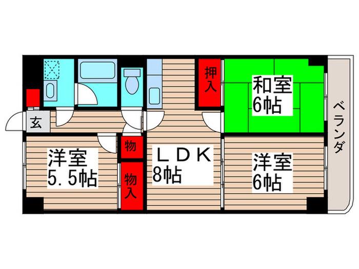 アフィニス原木(3LDK/7階)の間取り写真