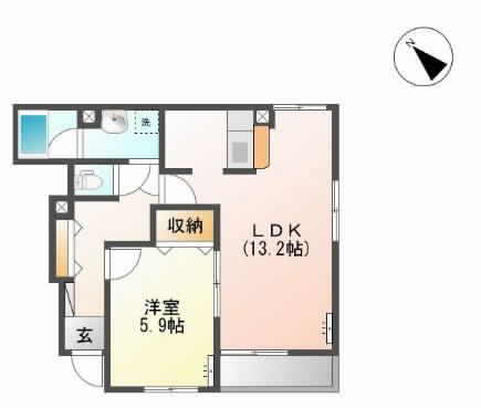 クレシアコーポ(1LDK/1階)の間取り写真
