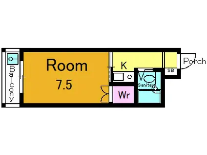 アピア御陵(1K/3階)の間取り写真