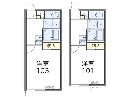 ＪＲ鹿児島本線 博多駅 徒歩17分 2階建 築14年(1K/1階)の間取り写真