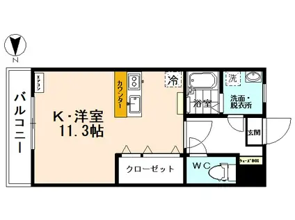 ラフィネ五福(ワンルーム/2階)の間取り写真