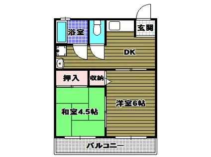 須賀ハイツ(2DK/2階)の間取り写真