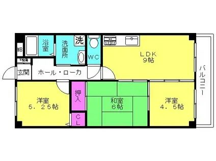 ベアーズ土山(3LDK/2階)の間取り写真