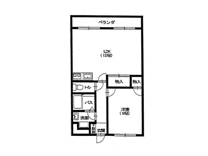 ラ・コート・ドールI(1LDK/2階)の間取り写真
