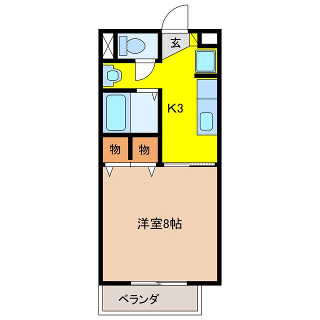 B・I・D(1K/1階)の間取り写真