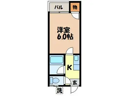 エステートハイツ高尾(1K/1階)の間取り写真