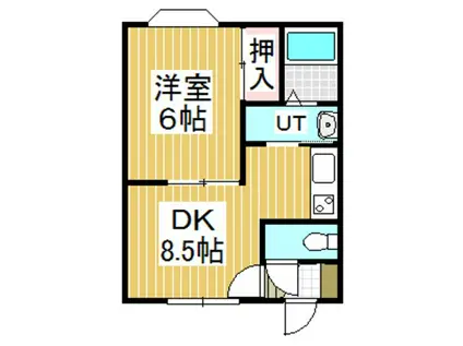 プリーシュア元中野(1DK/1階)の間取り写真