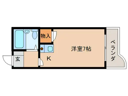 フローラル帝塚山(1K/3階)の間取り写真