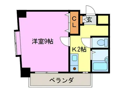 シルクヴィラ南福岡(1K/5階)の間取り写真