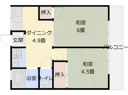 シティハムマシタ(2DK/2階)の間取り写真