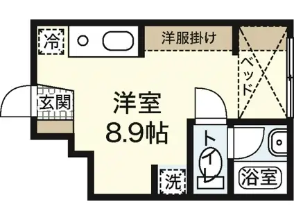 ポルトボヌール弐番館(ワンルーム/1階)の間取り写真