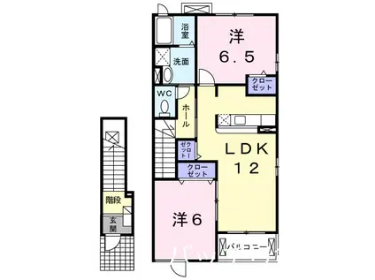 グランシャリオI(2LDK/2階)の間取り写真