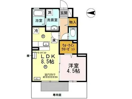 ファミーユ(1LDK/1階)の間取り写真