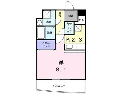 ＪＲ南武線 武蔵中原駅 徒歩4分 4階建 築16年(1K/1階)の間取り写真