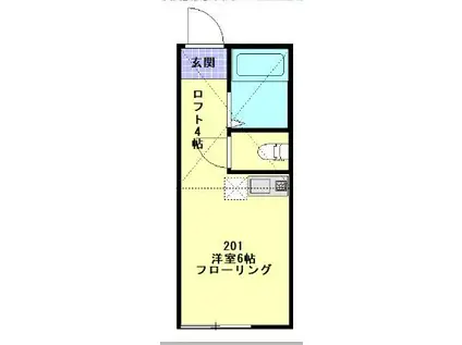 ユナイト田浦マルコ・ルッキネリ(ワンルーム/2階)の間取り写真