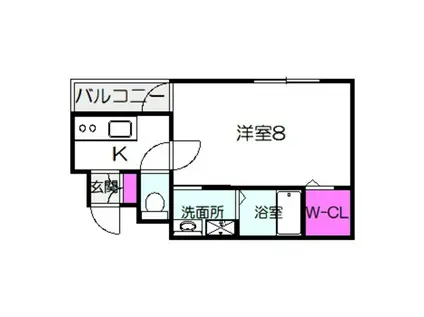 アッシュメゾン阿倍野(1K/2階)の間取り写真