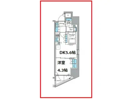 プライムアーバン浅草テラス(1DK/11階)の間取り写真