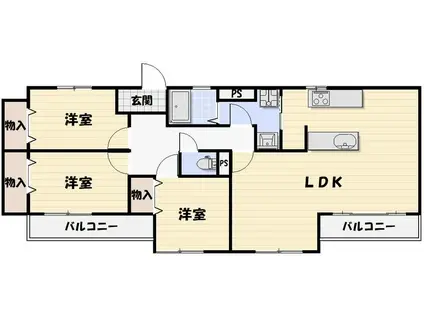 アドバンス東習志野(3LDK/5階)の間取り写真