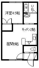ステラ永山II(1DK/2階)の間取り写真