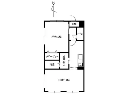 フィネス日和(1LDK/2階)の間取り写真