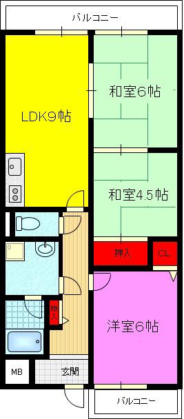コンフォートステージI(3LDK/3階)の間取り写真