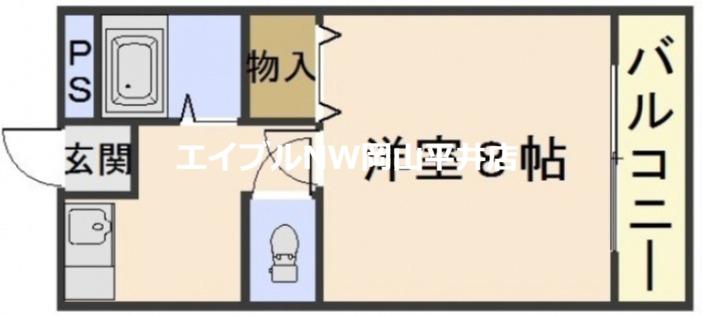 ファンテイル青江(1K/1階)の間取り写真