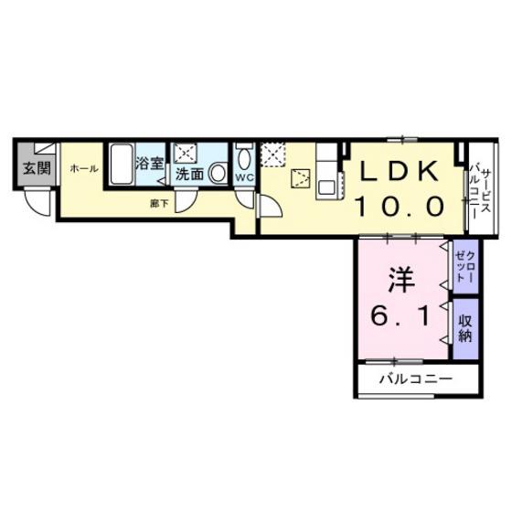 セレーノ大宮(1LDK/1階)の間取り写真