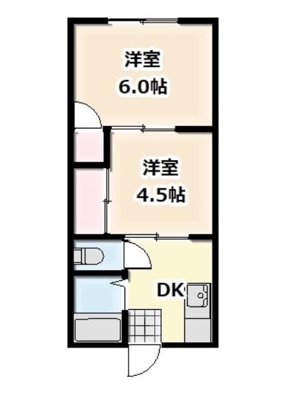 サンライトコーポ(2DK/1階)の間取り写真