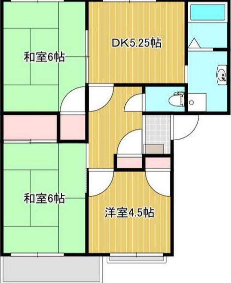 ＪＲ播但線 京口駅 徒歩15分 2階建 築31年(3DK/2階)の間取り写真
