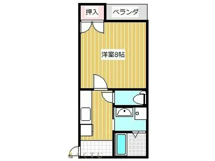 ピュアナカヌキ(1K/1階)の間取り写真