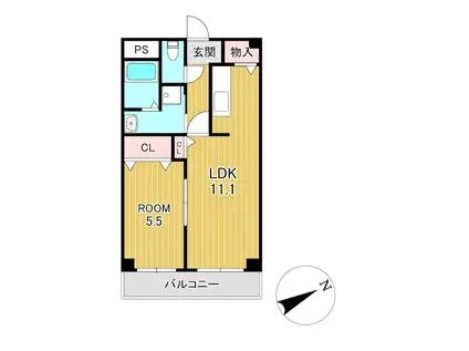 ノーウェジアンウッド石山寺(1LDK/1階)の間取り写真