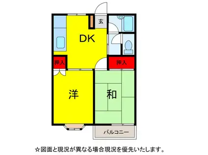 サニーランド(2DK/2階)の間取り写真