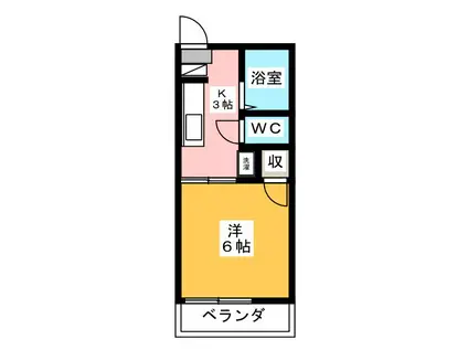 タウンハウス美里C(1K/1階)の間取り写真