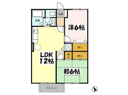 ファミールコート(2LDK/1階)の間取り写真