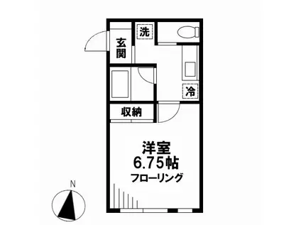 メイ・イースト(1K/1階)の間取り写真