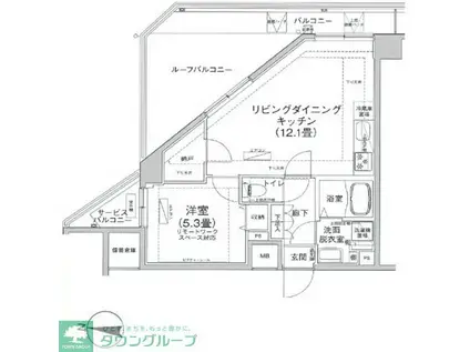 アイルプレミアム押上ノルド(1DK/3階)の間取り写真